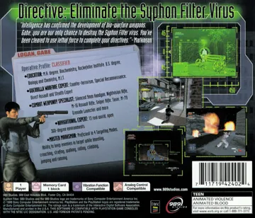 Syphon Filter (JP) box cover back